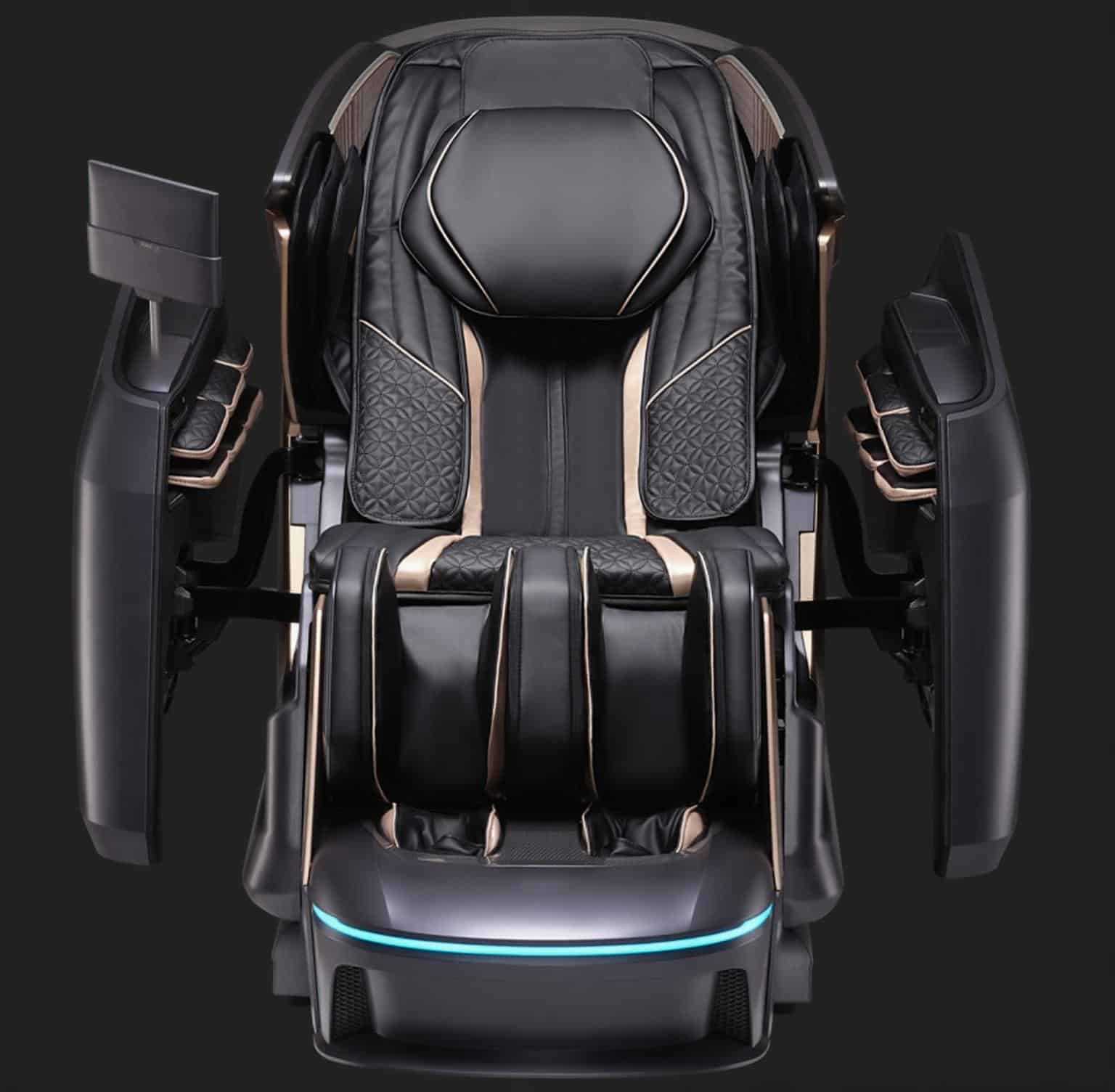 Lyxig massagestol The Bozz 5D Platinum med exklusiv klädsel och avancerad komfortdesign