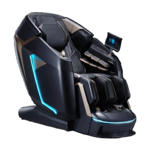 Massagestol The Bozz 5D Platinum med lyxig design, LED-belysning och smart pekskärm