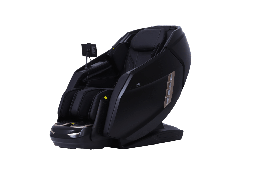 The Bozz Ultimate Edition – avancerad massagestol med kraftfull 4D-teknik och elegant utförande.